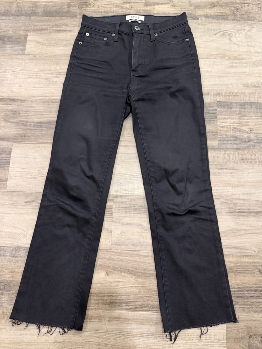 Pistola Lennon High Rise Crop Bootcut Jeans Noir Black